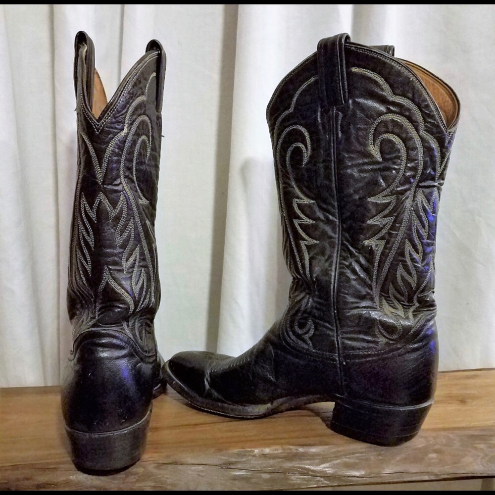 Black Western Cowboy Boots Men 8 / Women 10
